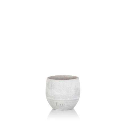Concrete Pot with Varnished Base - Mini