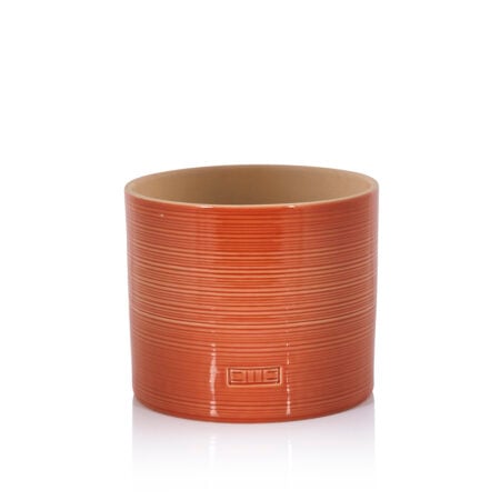 Big burnt orange glazed pot