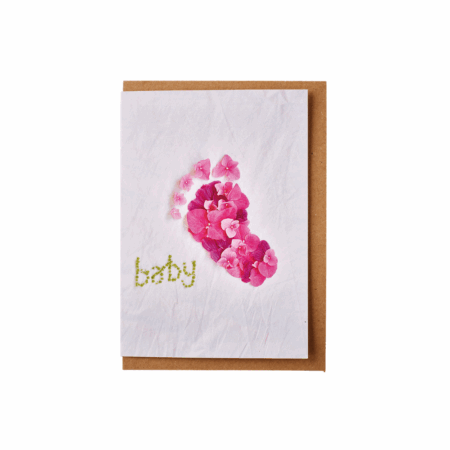 Pink Petal Footprint Card