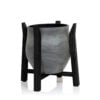 Short Black Stand with XL Grey Pot