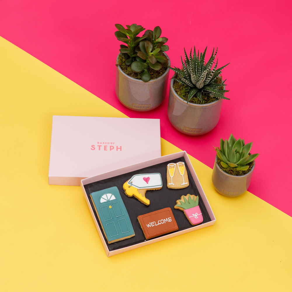 New Home Plants and Vanilla Biscuit Gift Set The Little Botanical